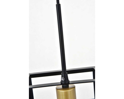 Elegant Resolute 3 Light Pendant - Brass/Black, L 8" (LD4063D8BRB)