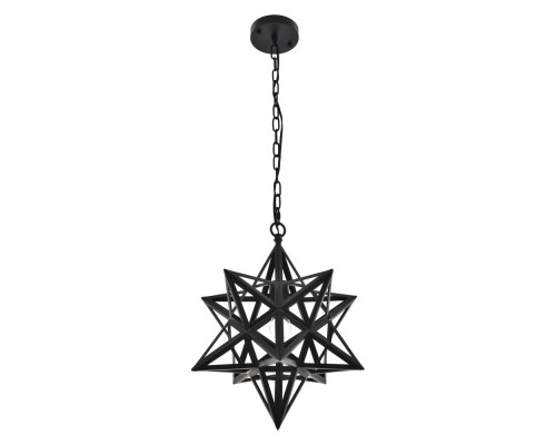 Elegant Nocturne 1 Light Pendant - Black, L 15.8" (LD4076D16BK)