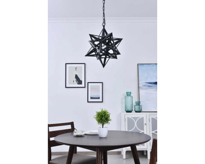 Elegant Nocturne 1 Light Pendant - Black, L 15.8" (LD4076D16BK)