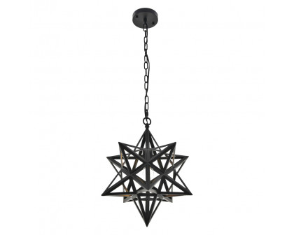 Elegant Nocturne 1 Light Pendant - Black, L 15.8" (LD4076D16BK)