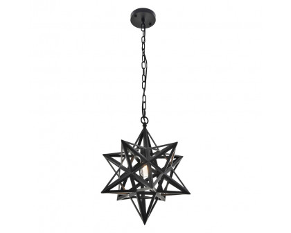 Elegant Nocturne 1 Light Pendant - Black, L 15.8" (LD4076D16BK)