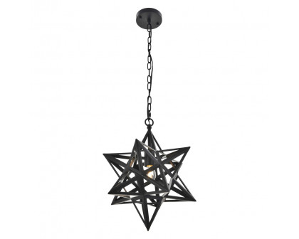 Elegant Nocturne 1 Light Pendant - Black, L 15.8" (LD4076D16BK)