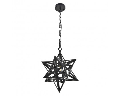 Elegant Nocturne 1 Light Pendant - Black, L 15.8" (LD4076D16BK)