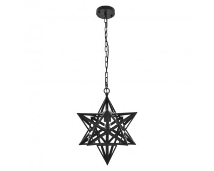 Elegant Nocturne 1 Light Pendant - Black, L 15.8" (LD4076D16BK)