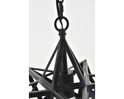 Elegant Nocturne 1 Light Pendant - Black, L 15.8" (LD4076D16BK)