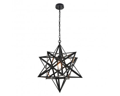 Elegant Nocturne 1 Light Pendant - Black, L 23.6" (LD4076D24BK)