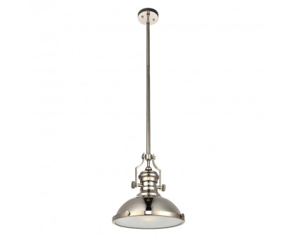 Elegant Eamon 1-Light Pendant - Polished Nickel (LD5001D13PN)