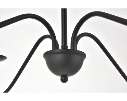 Elegant Rohan 6-Light Chandelier - Matte Black, L 30" (LD5006D30MB)