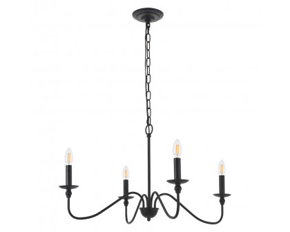 Elegant Rohan 6-Light Chandelier - Matte Black, L 30" (LD5006D30MB)