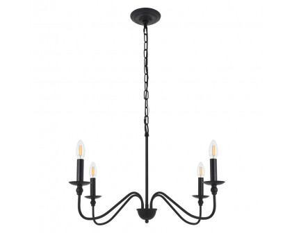 Elegant Rohan 6-Light Chandelier - Matte Black, L 30" (LD5006D30MB)