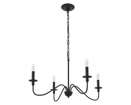 Elegant Rohan 6-Light Chandelier - Matte Black, L 30" (LD5006D30MB)