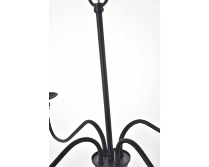 Elegant Rohan 6-Light Chandelier - Matte Black, L 30" (LD5006D30MB)