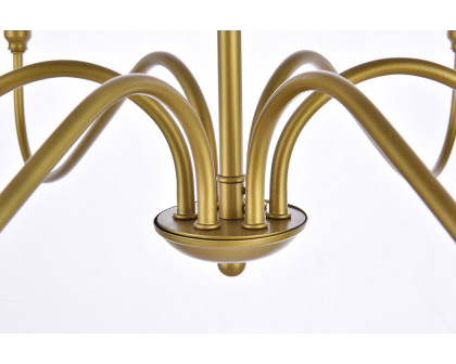 Elegant Rohan 6-Light Chandelier - Brass, L 36" (LD5006D36BR)