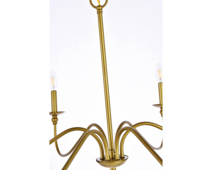 Elegant Rohan 6-Light Chandelier - Brass, L 36" (LD5006D36BR)