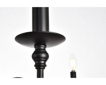 Elegant Rohan 6-Light Chandelier - Matte Black, L 36" (LD5006D36MB)