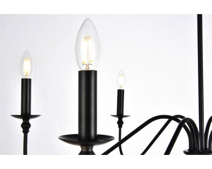 Elegant Rohan 6-Light Chandelier - Matte Black, L 36" (LD5006D36MB)