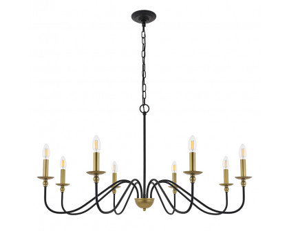 Elegant Rohan 6-Light Chandelier - Brass/Black, L 42" (LD5006D42BRB)