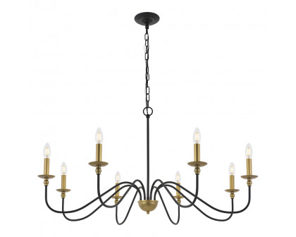 Elegant Rohan 6-Light Chandelier - Brass/Black, L 42" (LD5006D42BRB)