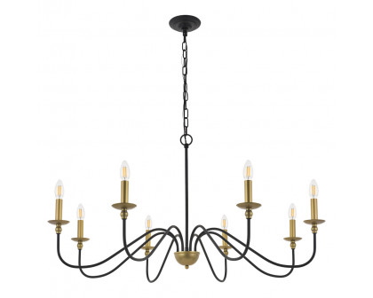 Elegant Rohan 6-Light Chandelier - Brass/Black, L 42" (LD5006D42BRB)