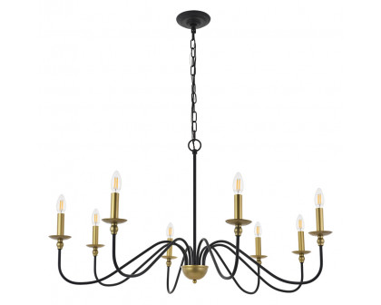 Elegant Rohan 6-Light Chandelier - Brass/Black, L 42" (LD5006D42BRB)