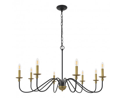 Elegant Rohan 6-Light Chandelier - Brass/Black, L 42" (LD5006D42BRB)