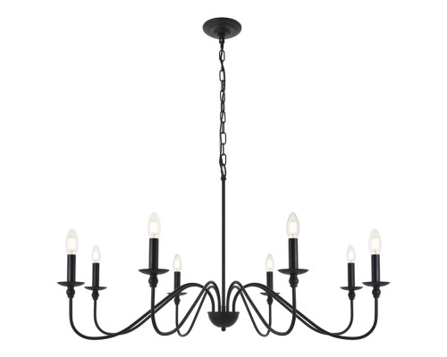 Elegant Rohan 6-Light Chandelier - Matte Black, L 42" (LD5006D42MB)