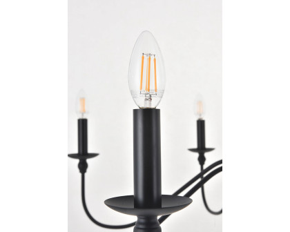 Elegant Rohan 6-Light Chandelier - Matte Black, L 42" (LD5006D42MB)