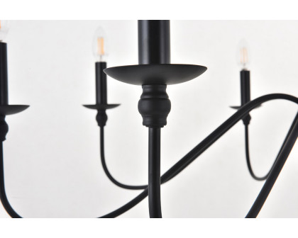 Elegant Rohan 6-Light Chandelier - Matte Black, L 42" (LD5006D42MB)