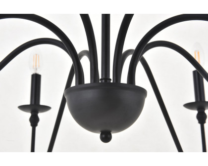 Elegant Rohan 6-Light Chandelier - Matte Black, L 42" (LD5006D42MB)