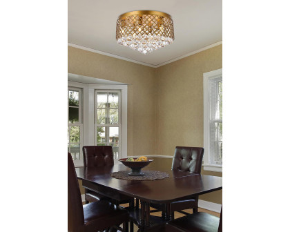 Elegant Tully 4-Light Flush Mount - Brass, L 17.7" (LD5010F18BR)