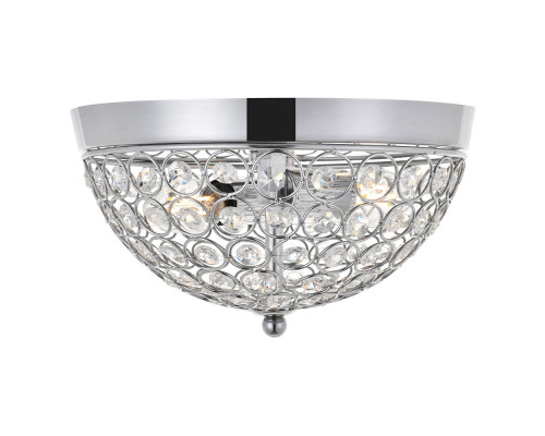 Elegant Taye 3 Light Flush Mount - Chrome, L 10" (LD5012F10C)