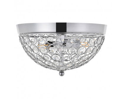 Elegant Taye 3 Light Flush Mount - Chrome, L 10" (LD5012F10C)