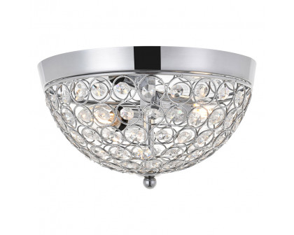 Elegant Taye 3 Light Flush Mount - Chrome, L 10" (LD5012F10C)