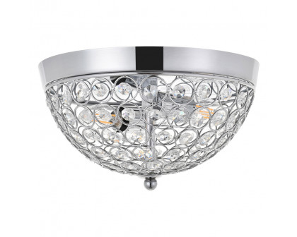 Elegant Taye 3 Light Flush Mount - Chrome, L 10" (LD5012F10C)