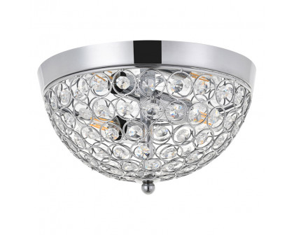 Elegant Taye 3 Light Flush Mount - Chrome, L 10" (LD5012F10C)