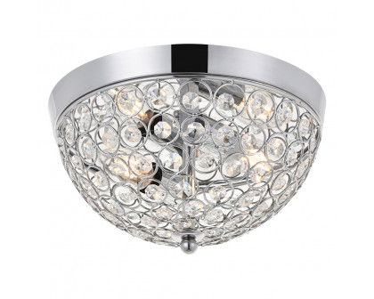 Elegant Taye 3 Light Flush Mount - Chrome, L 10" (LD5012F10C)