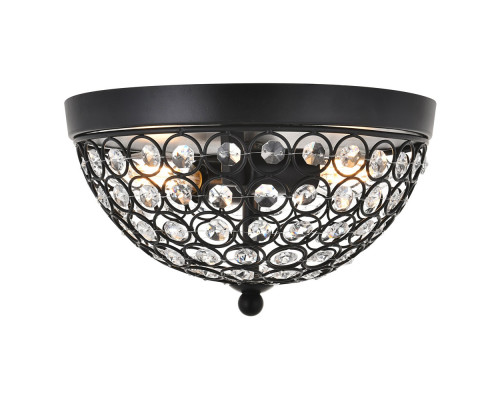 Elegant Taye 3 Light Flush Mount - Matte Black, L 10" (LD5012F10MB)