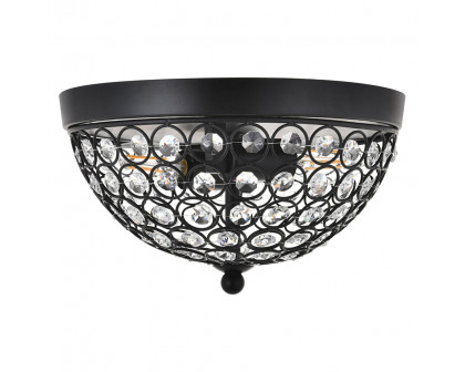 Elegant Taye 3 Light Flush Mount - Matte Black, L 10" (LD5012F10MB)