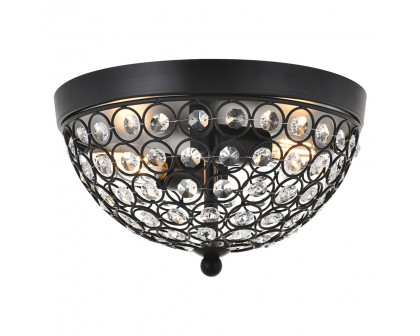 Elegant Taye 3 Light Flush Mount - Matte Black, L 10" (LD5012F10MB)