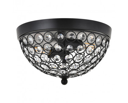 Elegant Taye 3 Light Flush Mount - Matte Black, L 10" (LD5012F10MB)