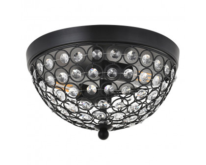 Elegant Taye 3 Light Flush Mount - Matte Black, L 10" (LD5012F10MB)