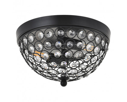 Elegant Taye 3 Light Flush Mount - Matte Black, L 10" (LD5012F10MB)