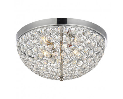 Elegant Taye 3 Light Flush Mount - Chrome, L 13.5" (LD5012F13C)