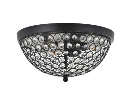 Elegant Taye 3 Light Flush Mount - Matte Black, L 13.5" (LD5012F13MB)