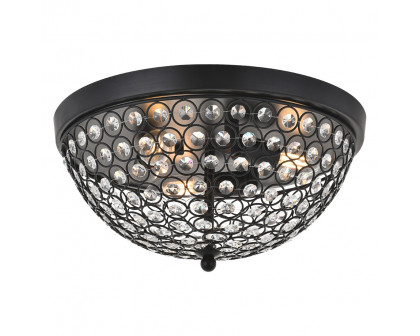 Elegant Taye 3 Light Flush Mount - Matte Black, L 13.5" (LD5012F13MB)