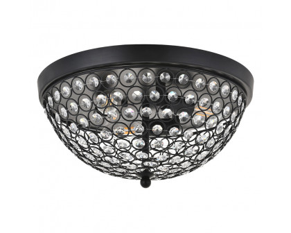 Elegant Taye 3 Light Flush Mount - Matte Black, L 13.5" (LD5012F13MB)