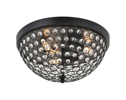 Elegant Taye 3 Light Flush Mount - Matte Black, L 13.5" (LD5012F13MB)