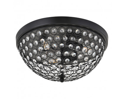 Elegant Taye 3 Light Flush Mount - Matte Black, L 13.5" (LD5012F13MB)