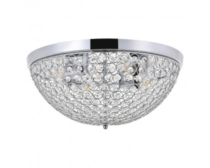 Elegant Taye 3 Light Flush Mount - Chrome, L 18" (LD5012F18C)