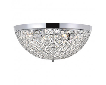 Elegant Taye 3 Light Flush Mount - Chrome, L 18" (LD5012F18C)